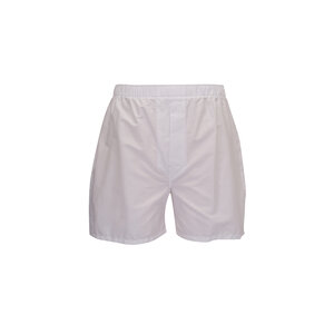 Tiger Mountain - White Cotton Boxer Shorts | Mitchell Stores
