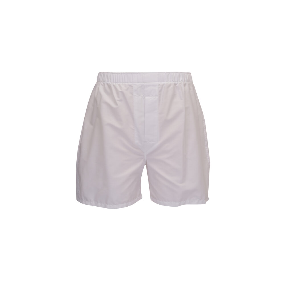 Tiger Mountain - White Cotton Boxer Shorts | Mitchell Stores