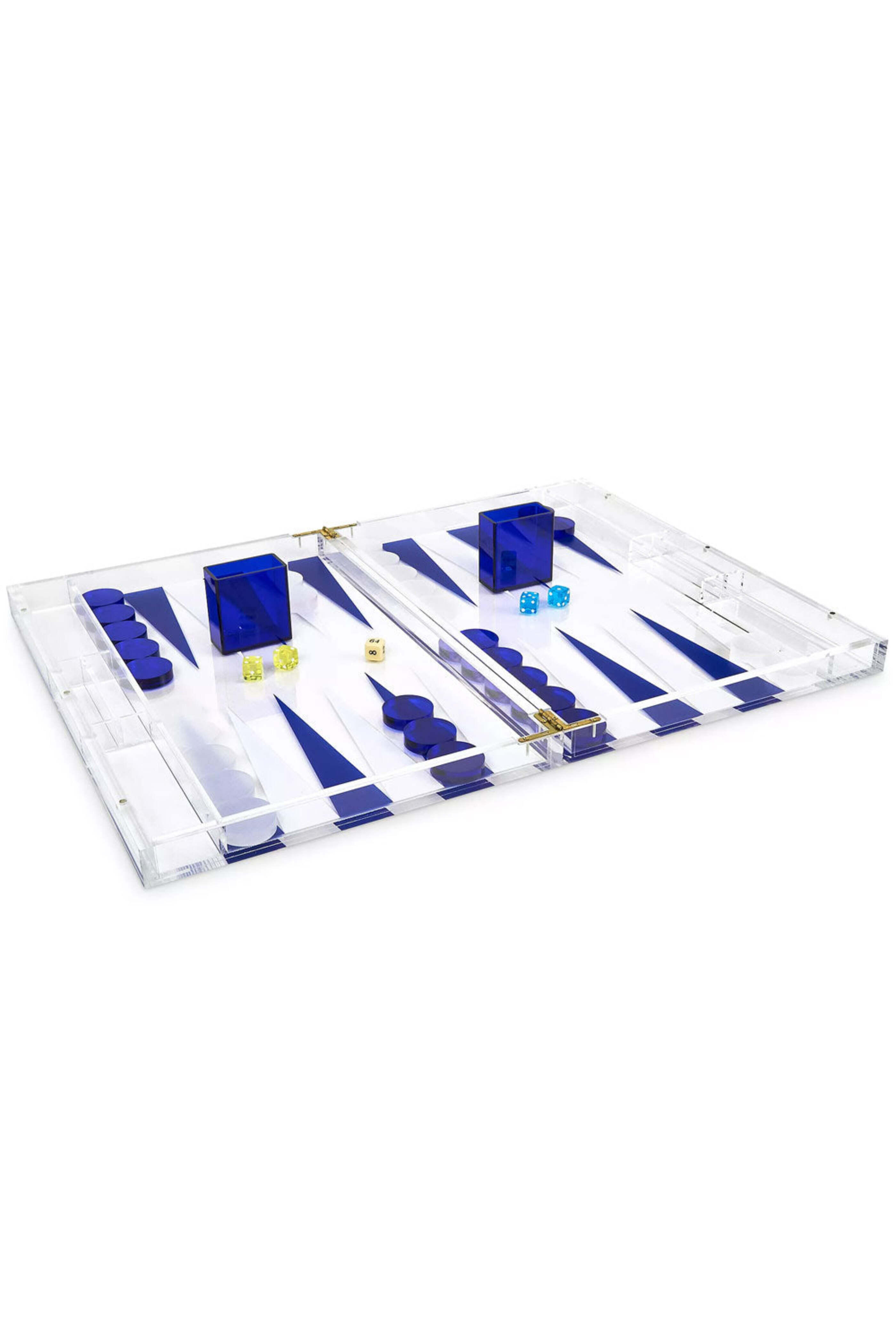 Tizo - Blue Lucite Backgammon Set