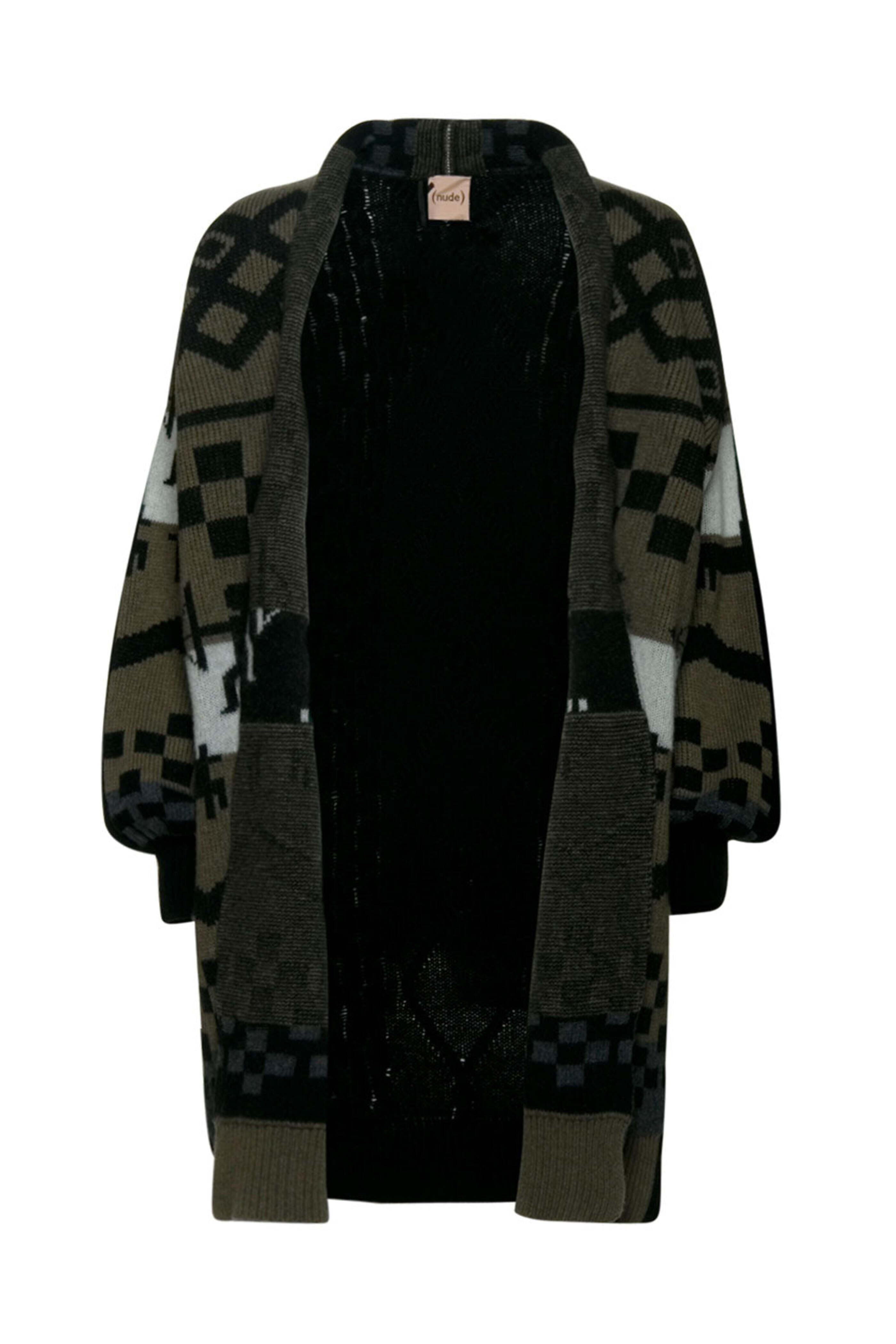 Nude - Military Green Print Oversized Cardigan