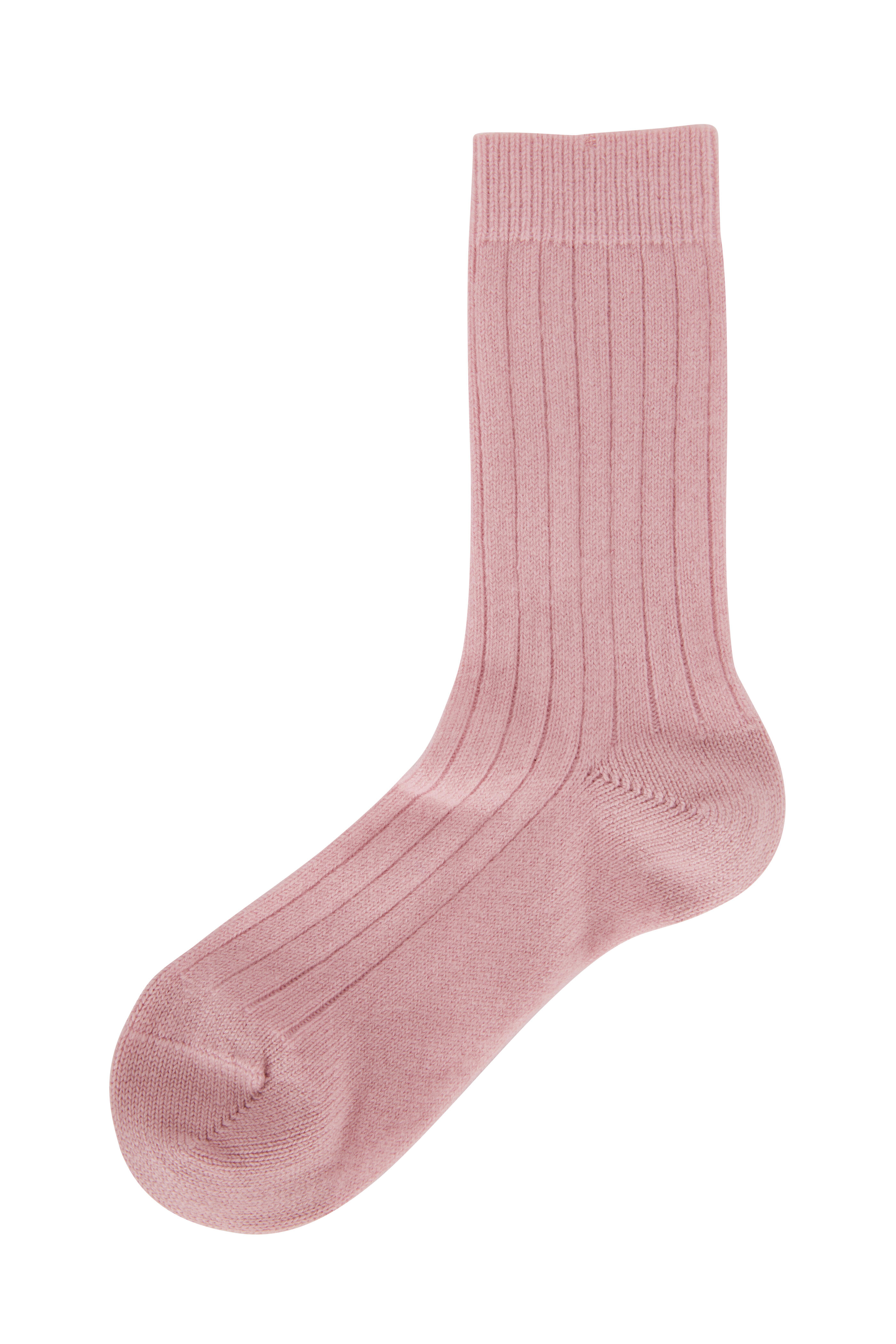 Pantherella - Women's Tabitha Rose Pink Ribbed Cashmere Socks