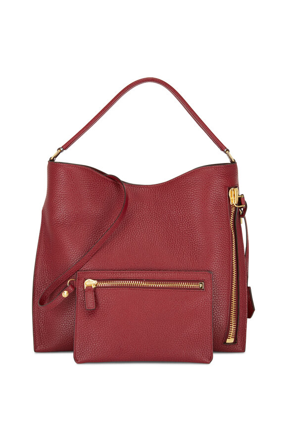 Tom Ford - Alix Garnet Grained Leather Small Hobo Bag