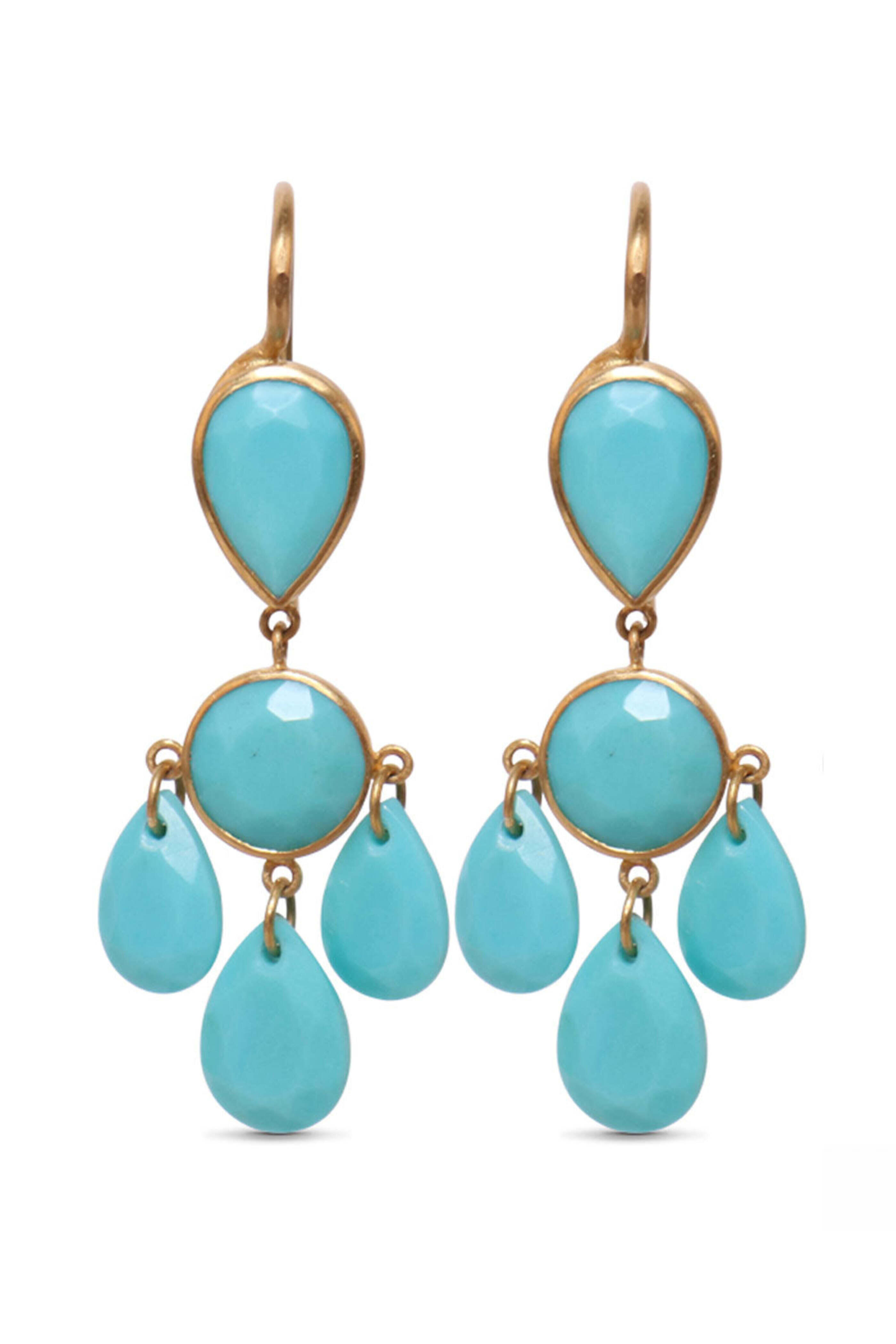 Marie-Hélène De Taillac - Small Turquoise Gabrielle DâEstrees Earrings