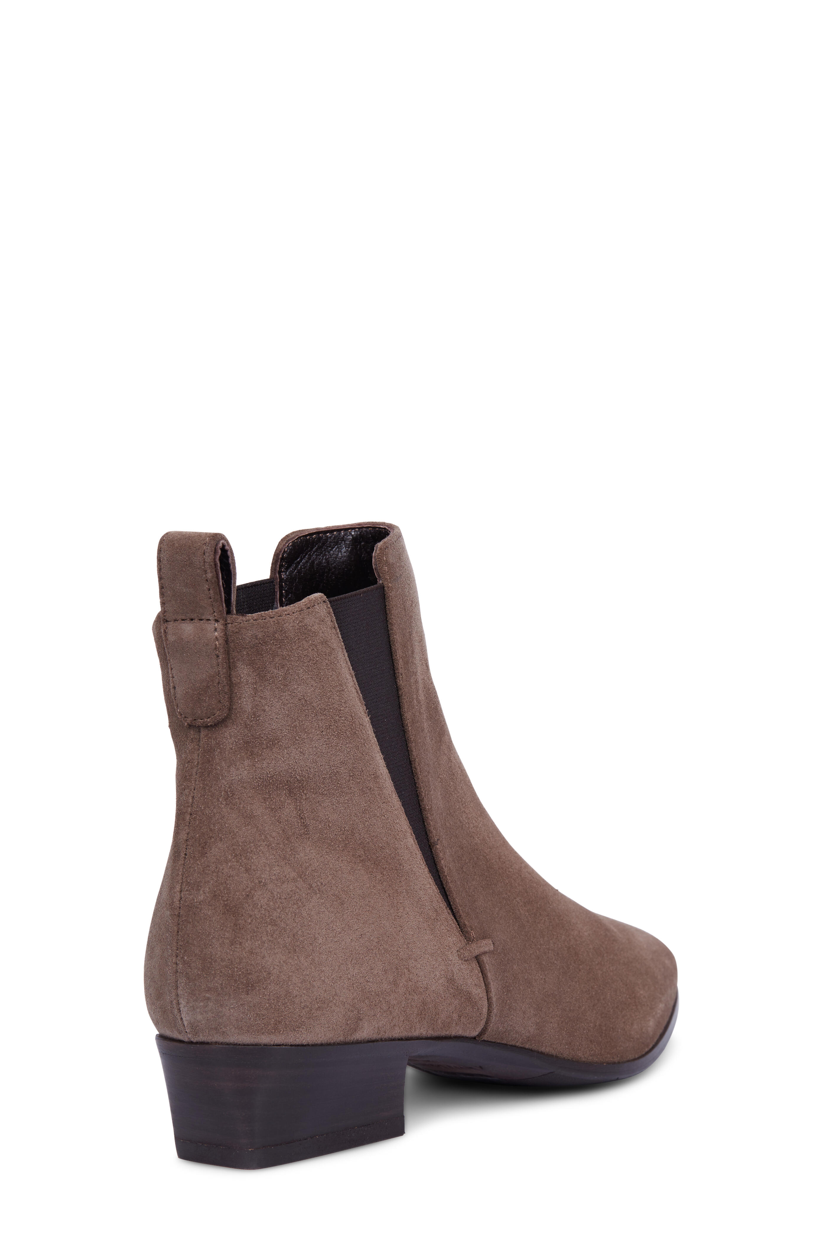 Aquatalia Fausta Taupe Suede Pull On Boot 50mm