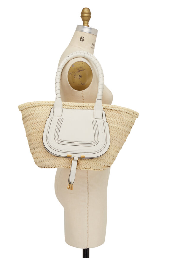 Chloé - Medium Marcie White Raffia Tote