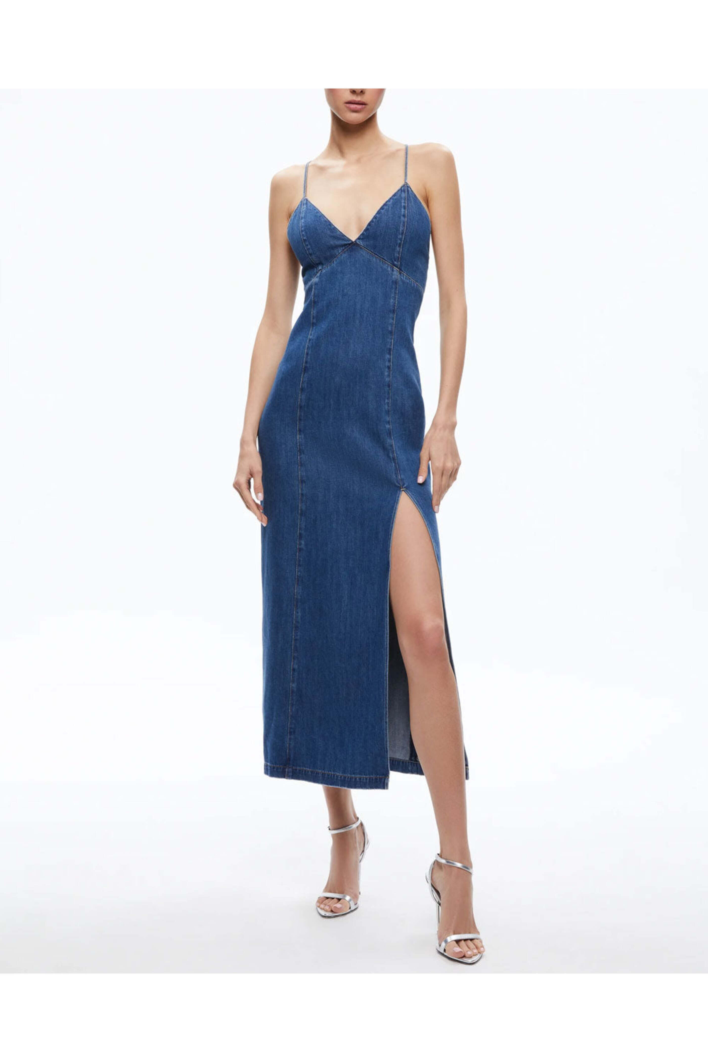 Alice & Olivia - Avery Blue Julietta Denim Dress