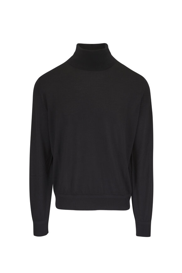Tom Ford Black Cashmere & Silk Turtleneck Sweater - view 1