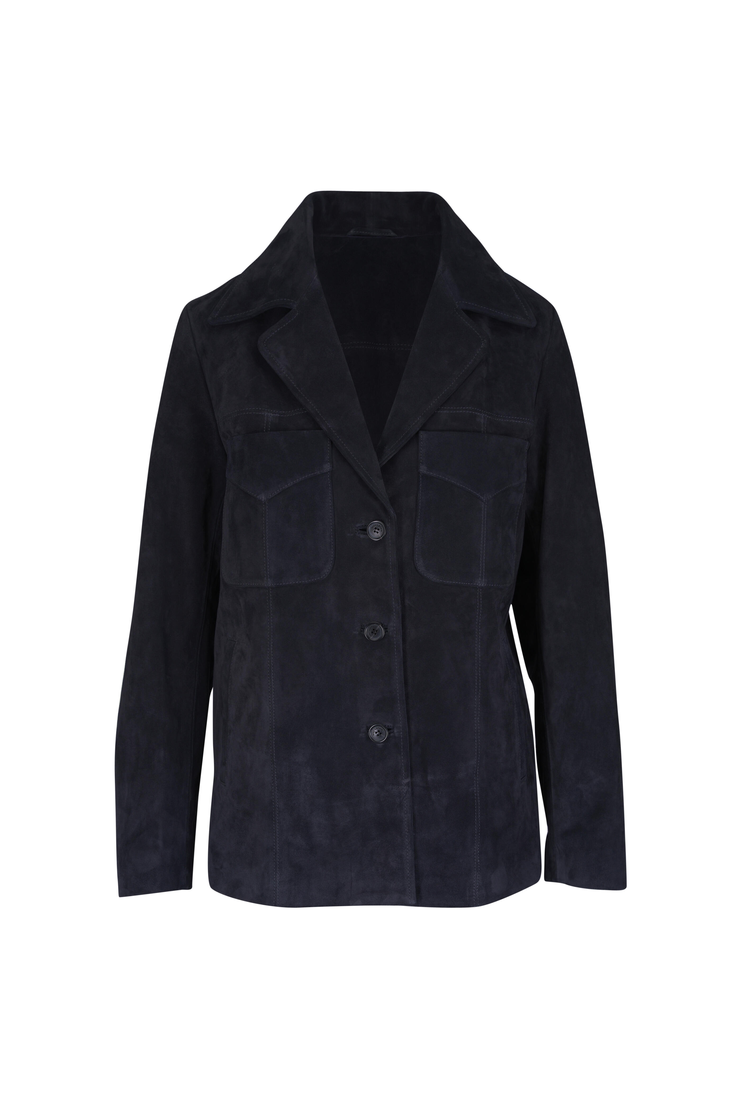 Nili Lotan - Dominic Midnight Suede Jacket - view 1