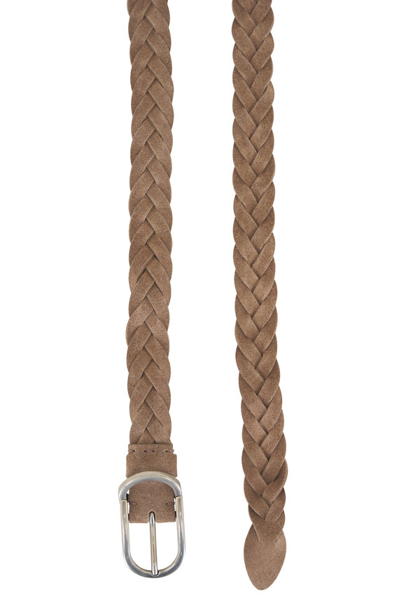 Brunello Cucinelli Sand Braided Suede Belt - view 2