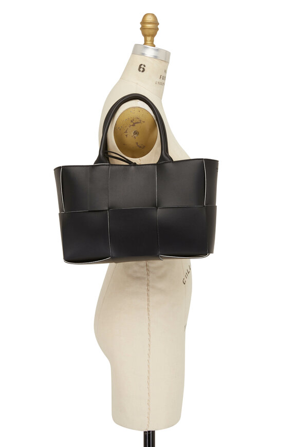 Bottega Veneta - Black & White Woven Leather Tote