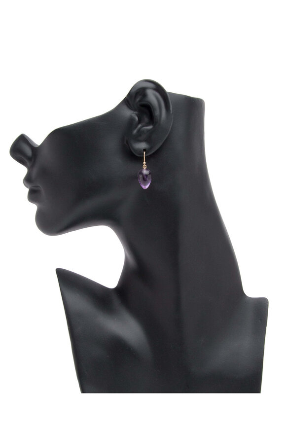 Ted Muehling Amethyst Acorn Earrings - view 2