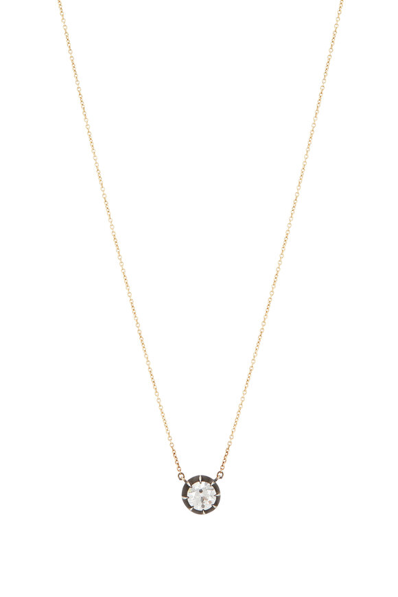 Fred Leighton Solitaire Diamond Pendant Necklace