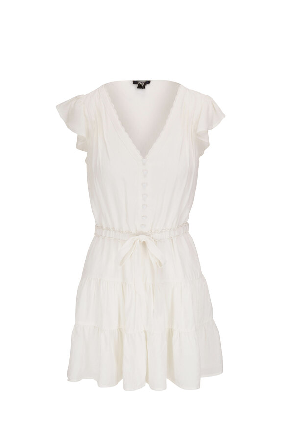 Paige - Rosalee White Flutter Sleeve Dress