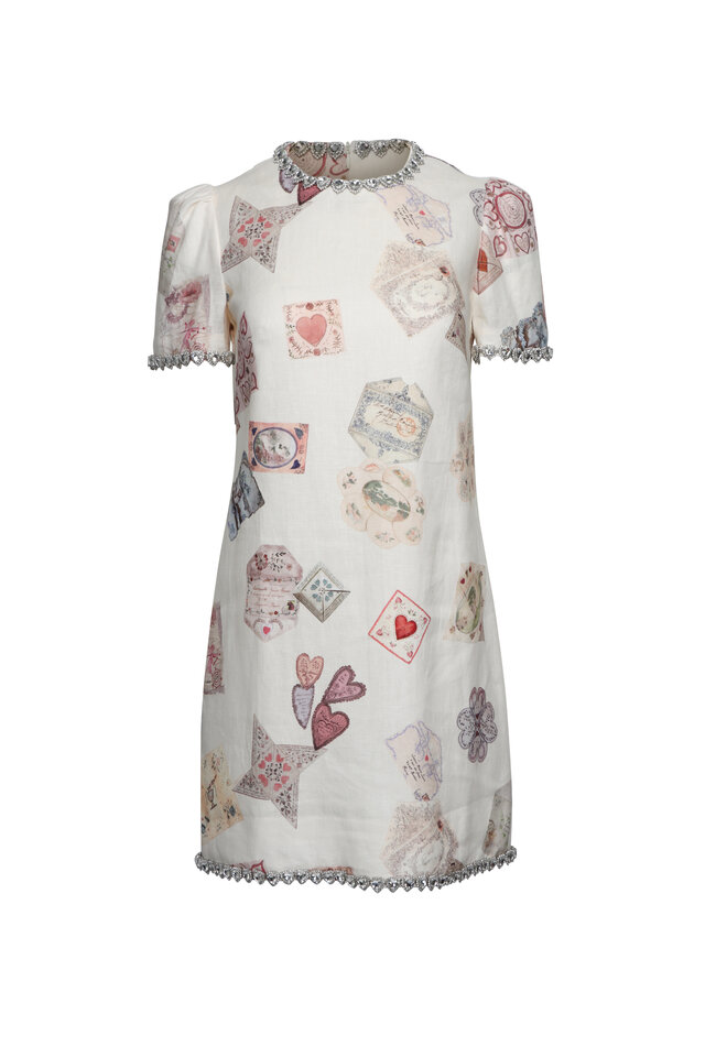 Dolce & Gabbana - Pink Flower Print Silk Crewneck Dress