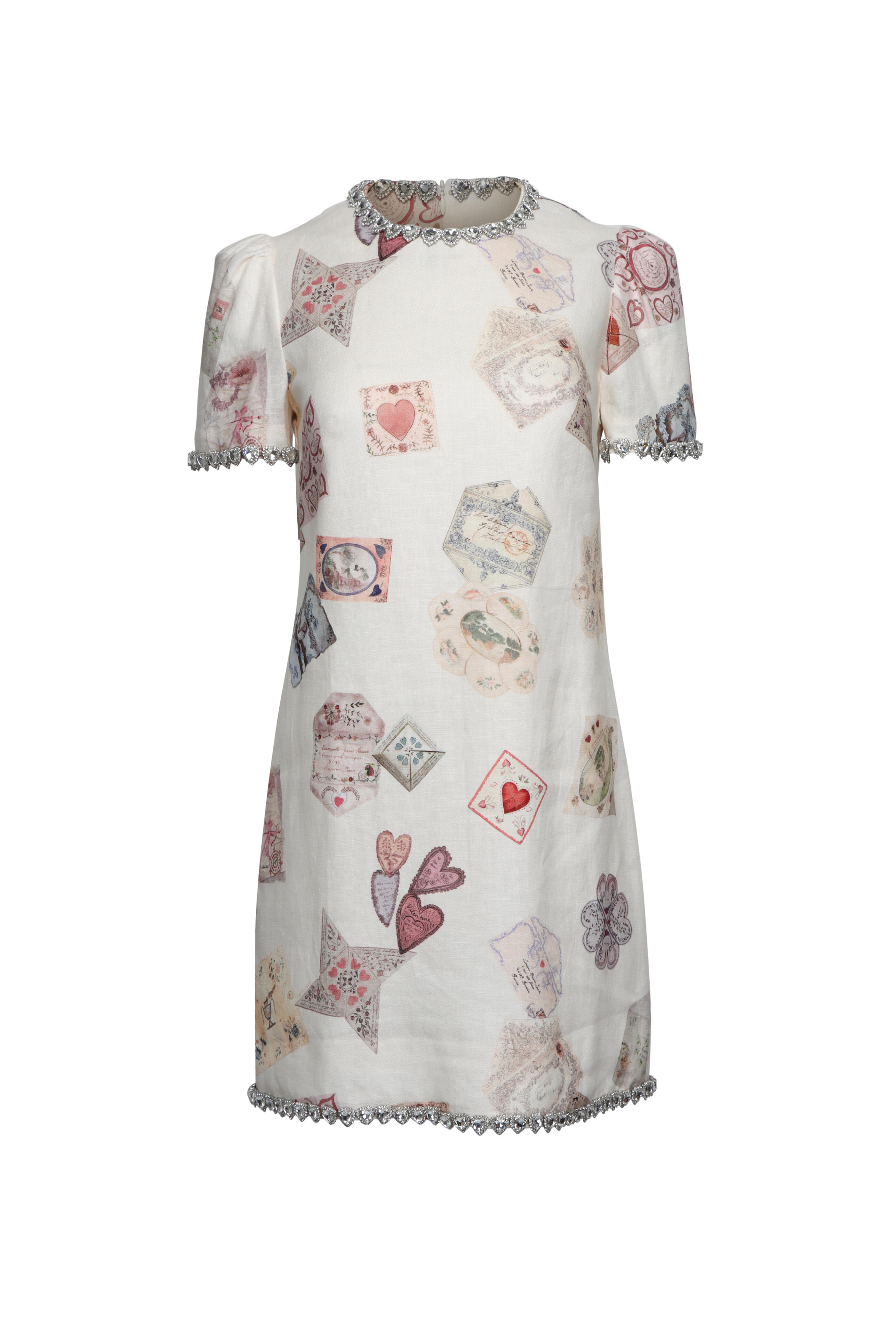 Zimmermann - Hypnotic Cream Love Letter Jewelled Shift Dress