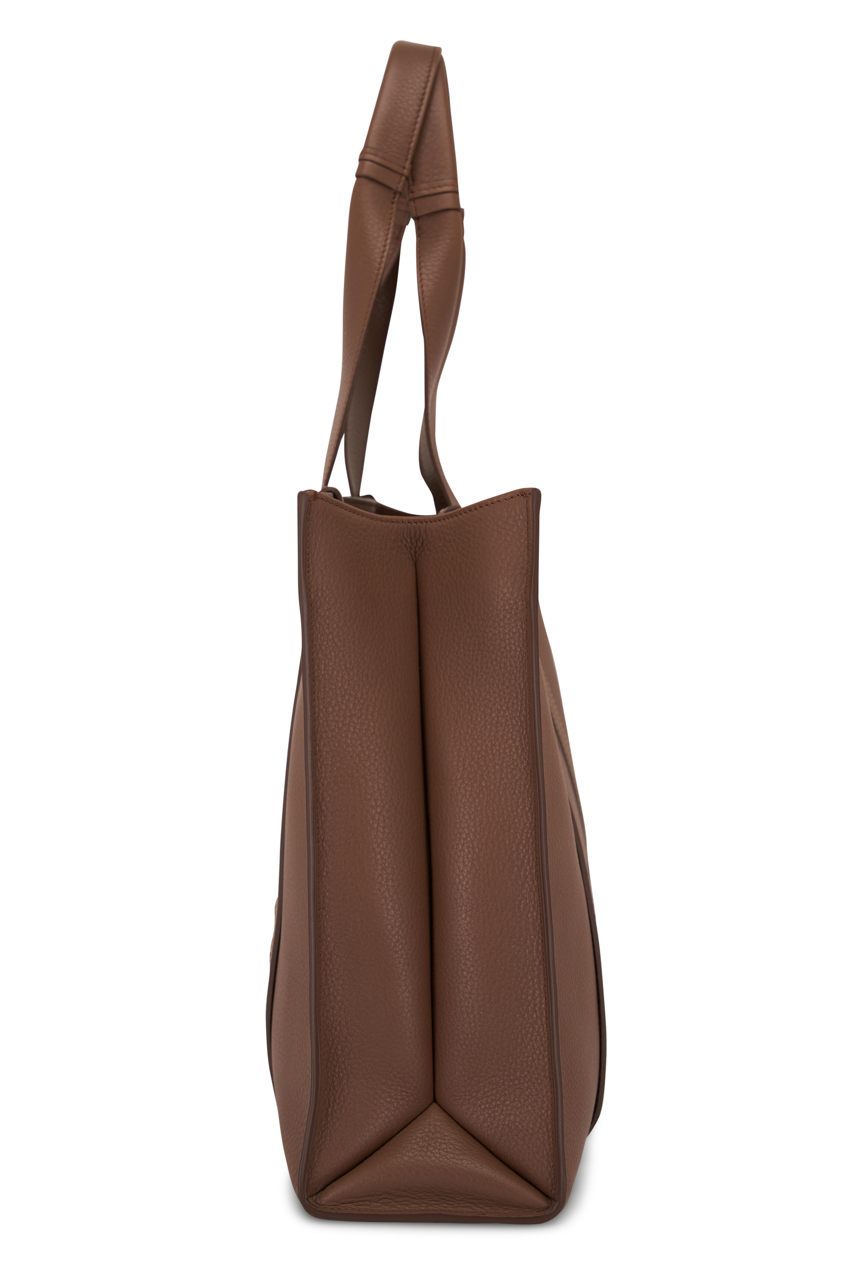 Chloé - Large Woody Dark Nut Leather Tote | Mitchell Stores
