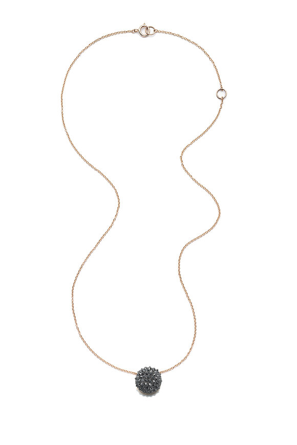 Nam Cho - Black Diamond Half Ball Pendant Necklace