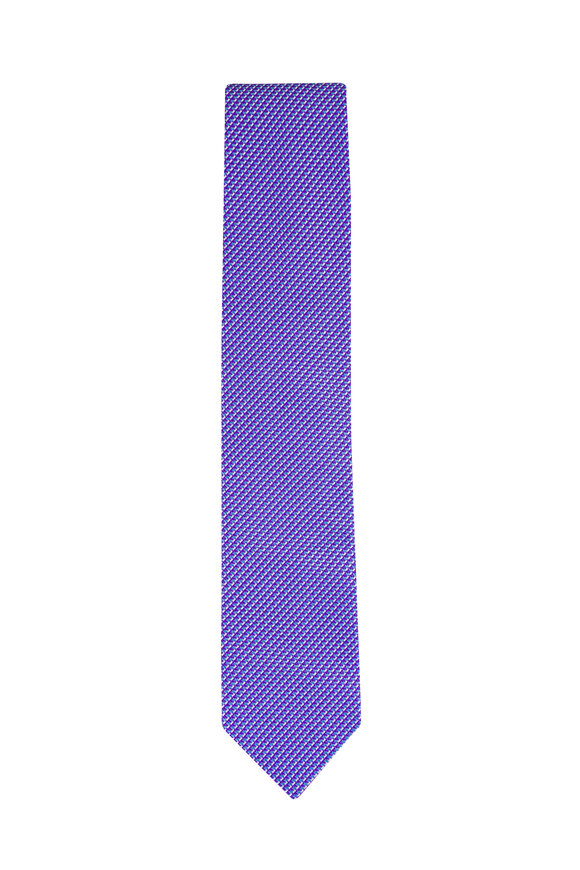 Eton Medium Purple Micro Woven Cotton & Silk Necktie