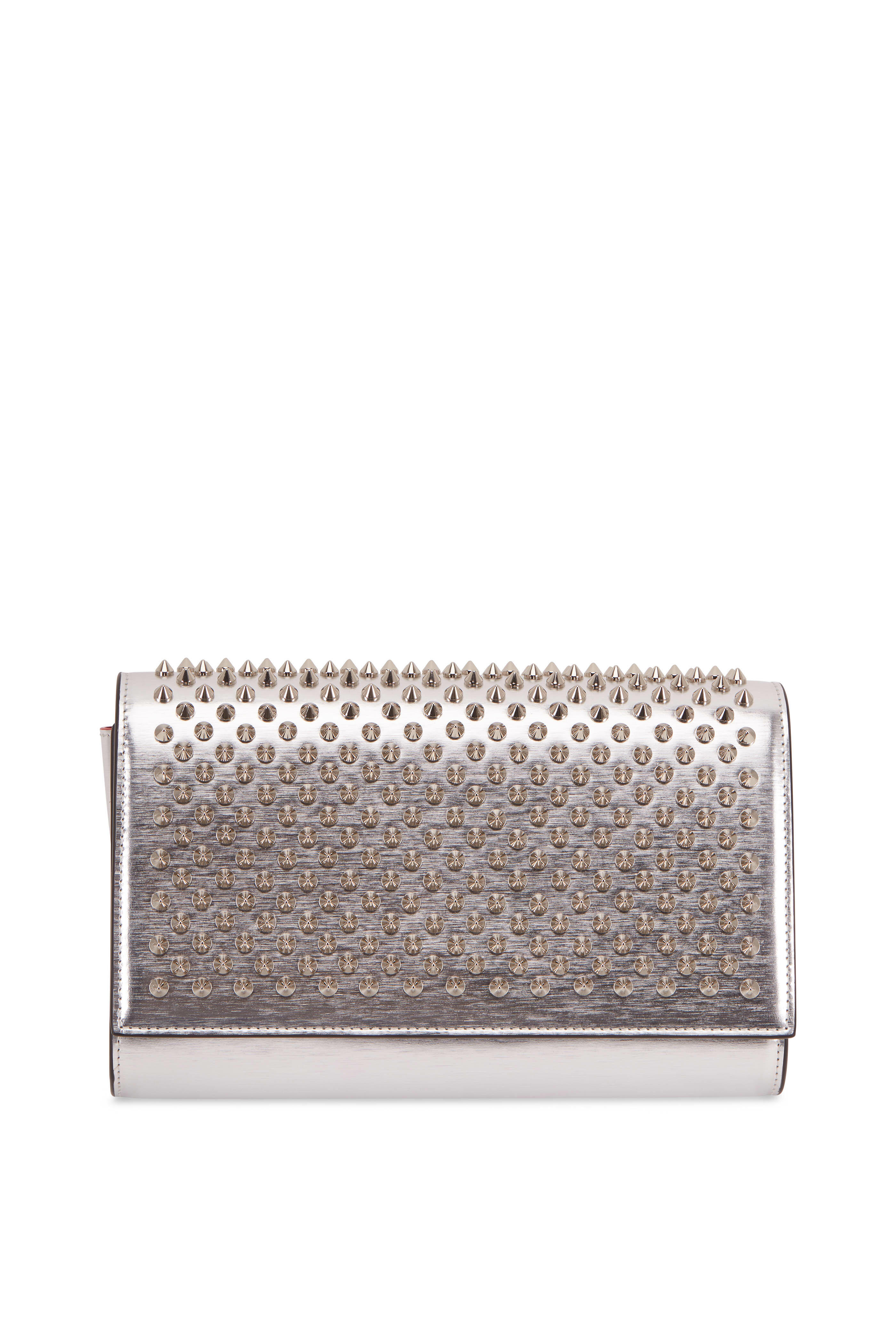 Christian Louboutin, Paloma silver spikes clutch