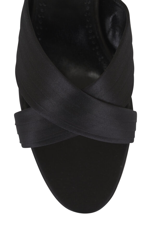 Manolo Blahnik Vieramul Black Satin Sandal, 50mm - view 5