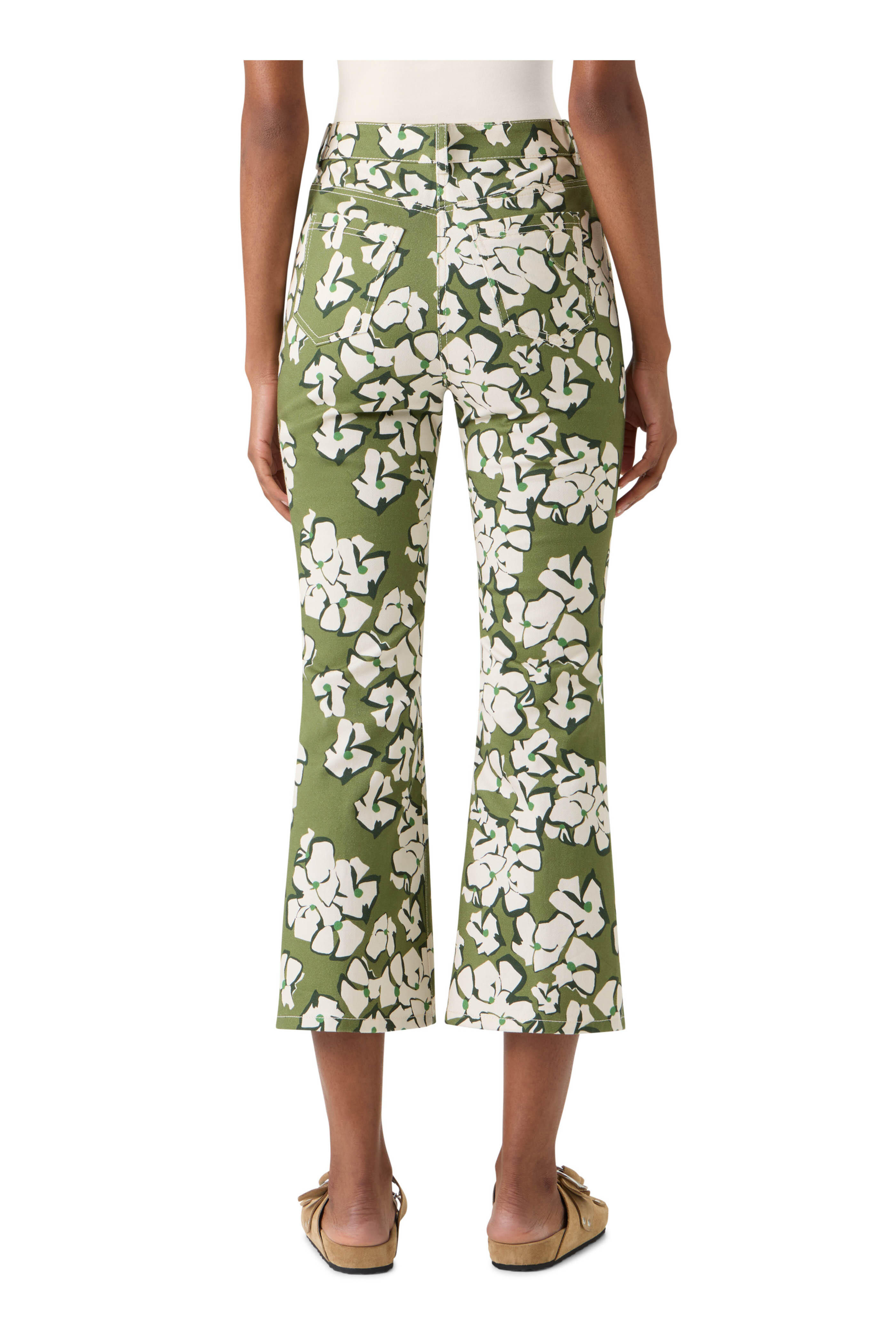 Akris Punto - Papercut Green Tea Flowers Crop Straight Leg Jean - view 3
