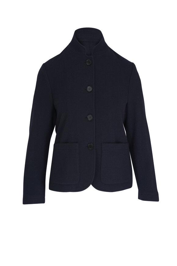 Maurizio Baldassari Navy Blue Cashmere Coat