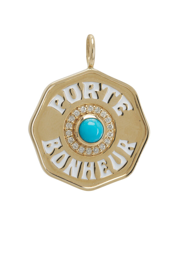 Marlo Laz Large Porte Bonheur Turquoise Charm