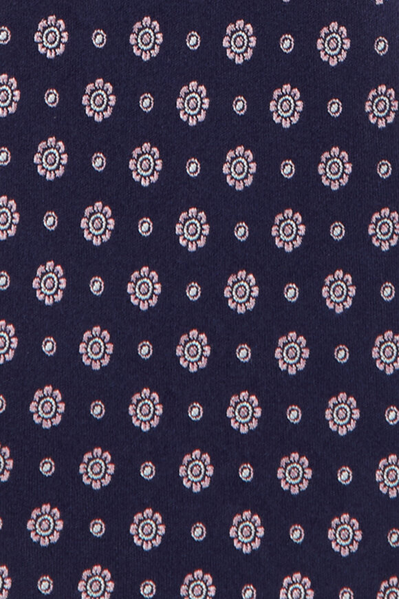 Kiton Navy Micro Floral Silk Necktie - view 2