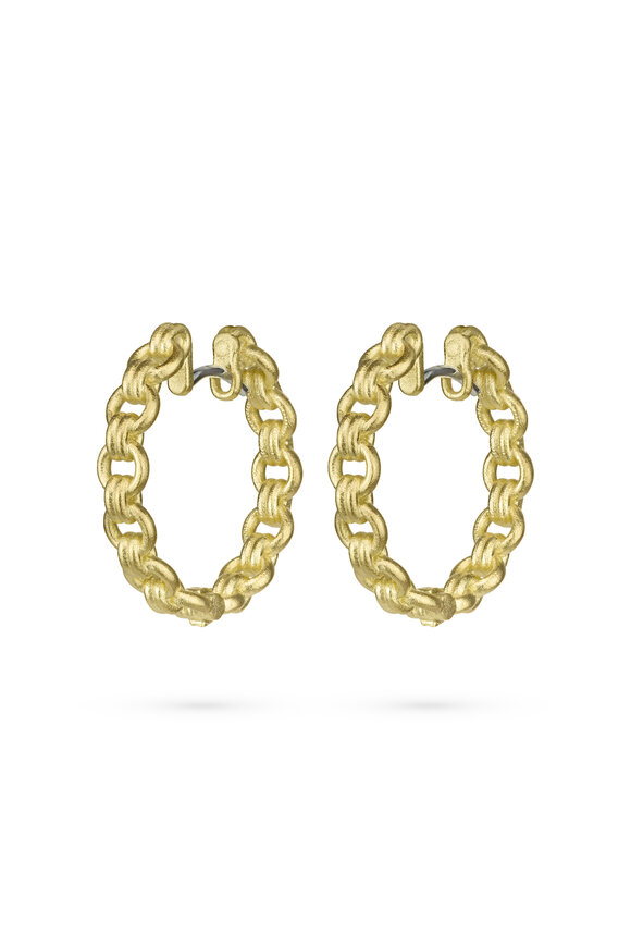 Paul Morelli 18k Yellow Gold Round Chain Hoop - view 1