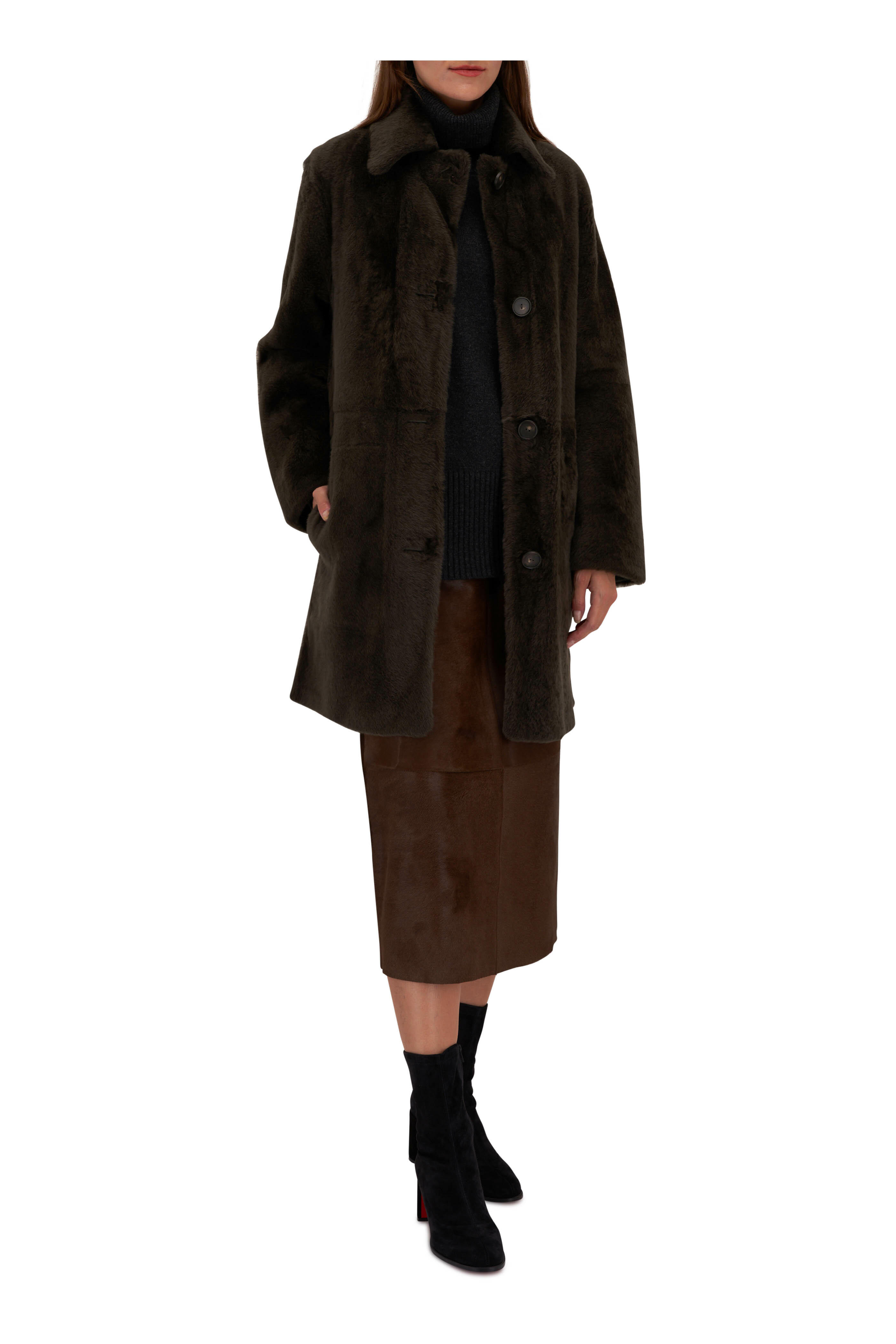 Vince shearling reversible on sale coat