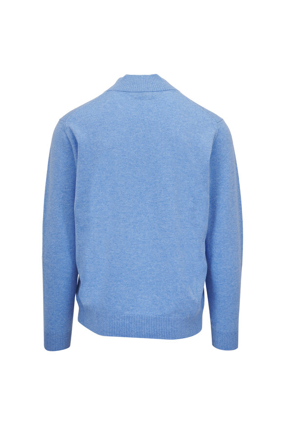 Kinross Light Blue Suede Trim Quarter Zip Pullover - view 2