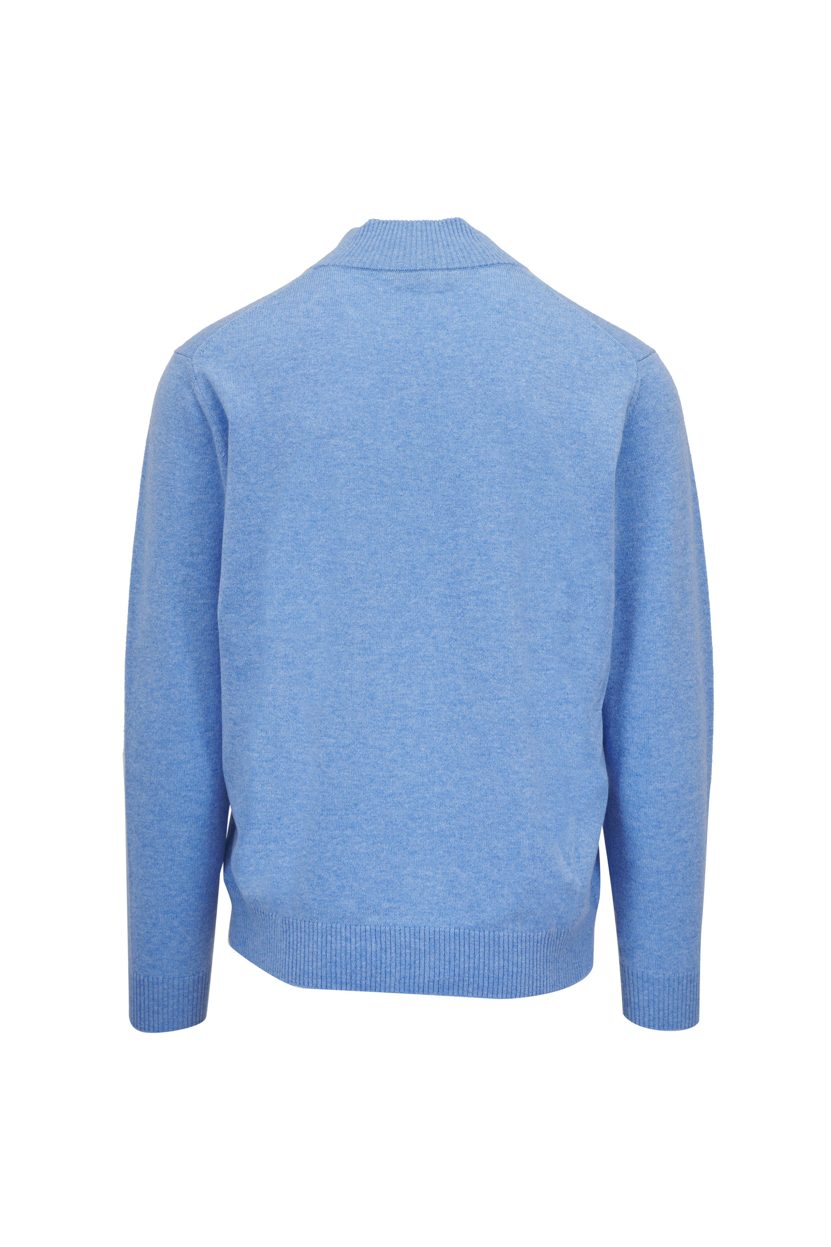 Kinross - Light Blue Suede Trim Quarter Zip Pullover