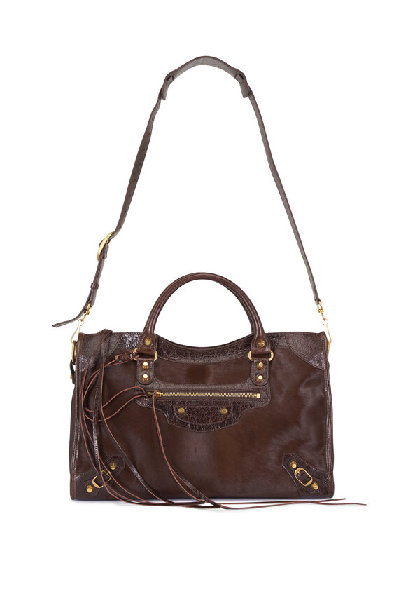 Balenciaga Le City Brown Pony Hair Top Handle Bag - view 1