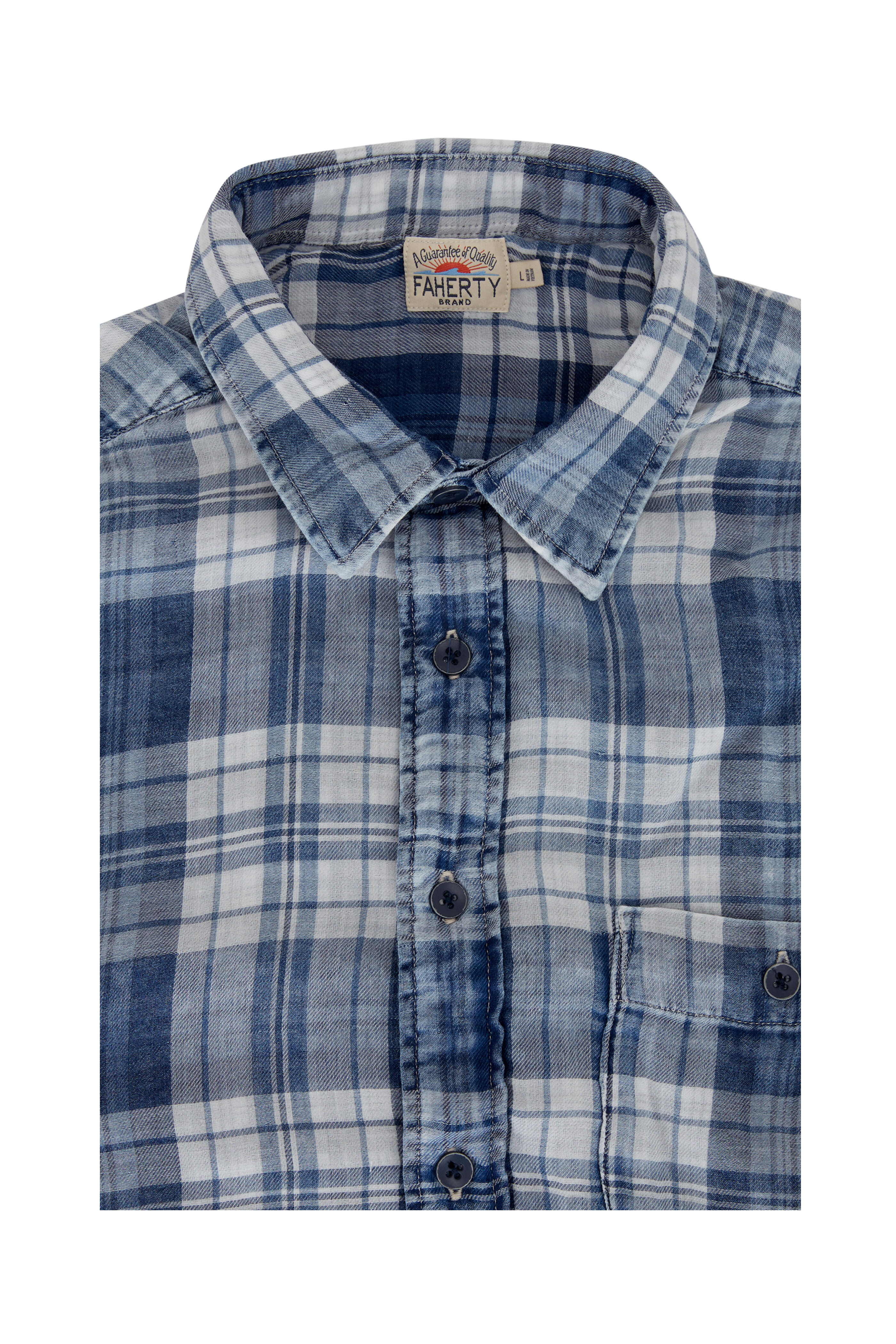 Faherty Brand - Seaview Nautilus Blue Plaid Sport Shirt