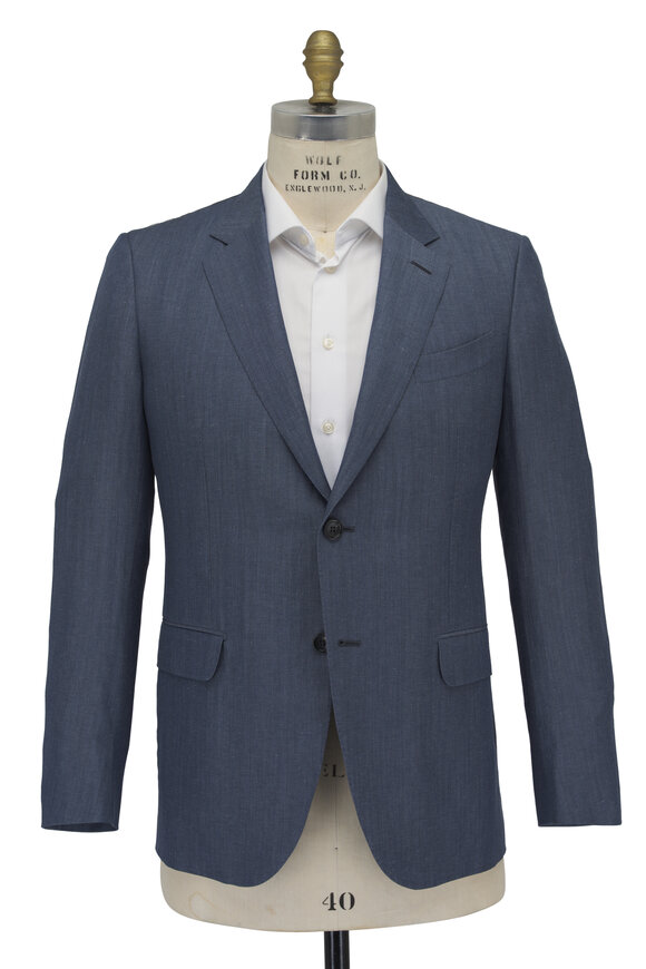 Zegna - Denim Blue Wool & Linen Sportcoat