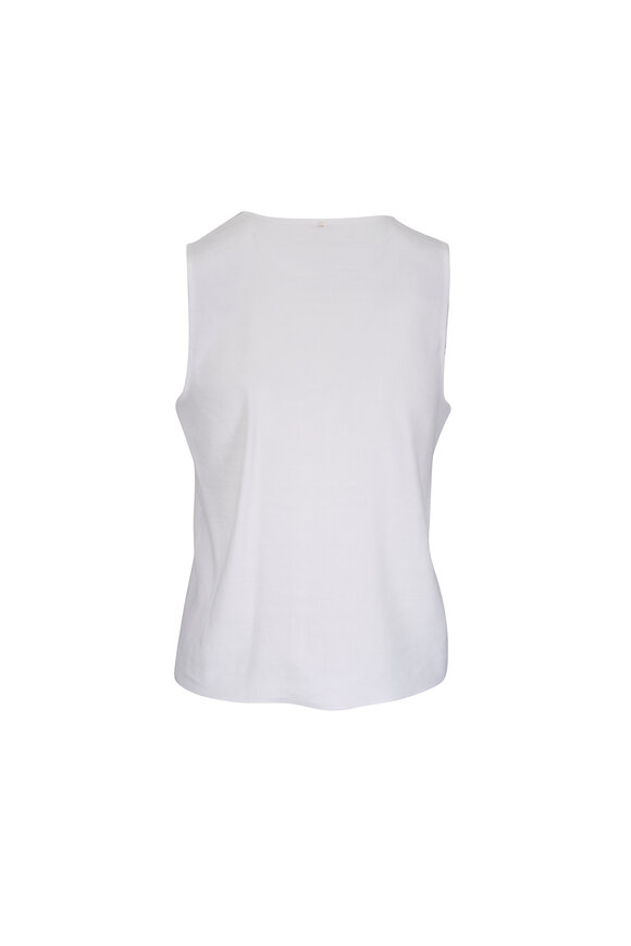 Peter Cohen Ethnic White Stretch Linen Tank - view 2