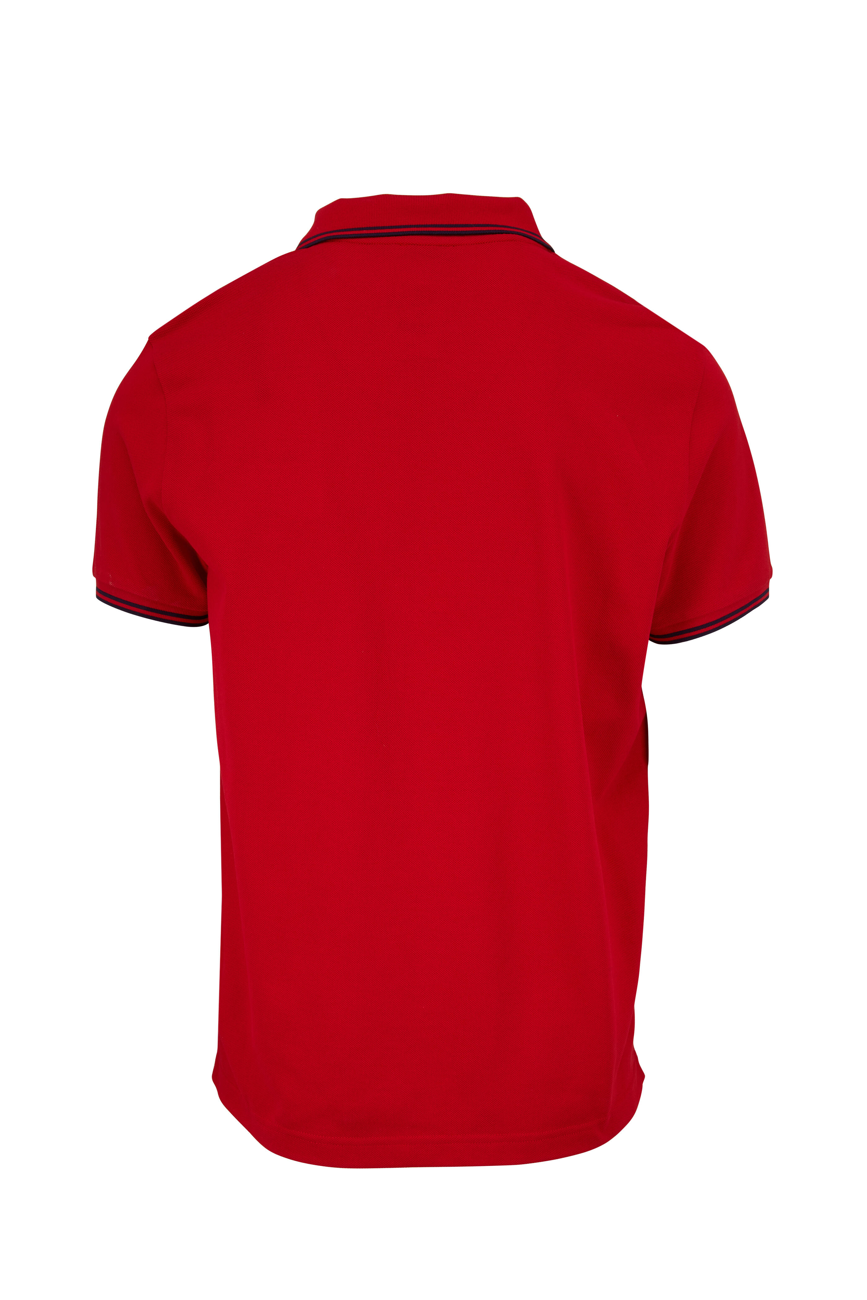 Moncler - Red Contrast Piping Logo Polo