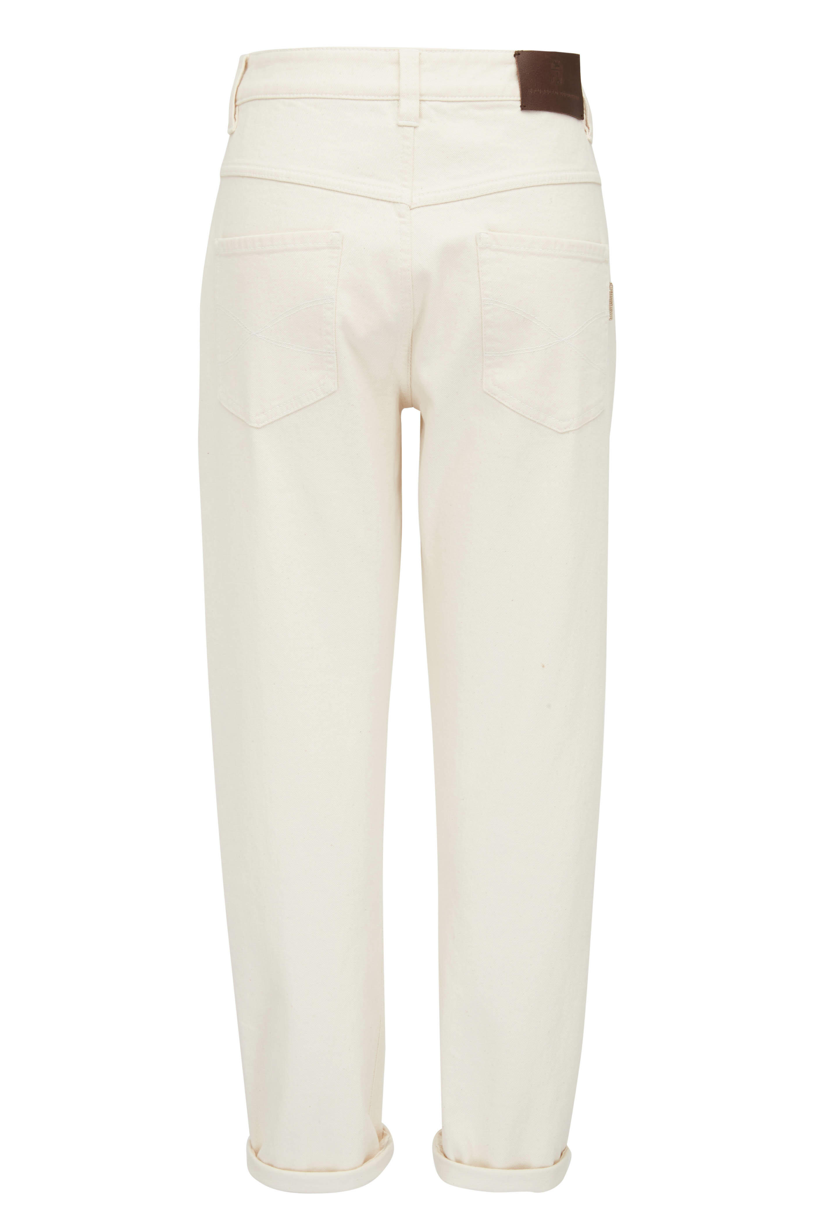 Brunello Cucinelli - Ivory Exposed Button Dyed Pant