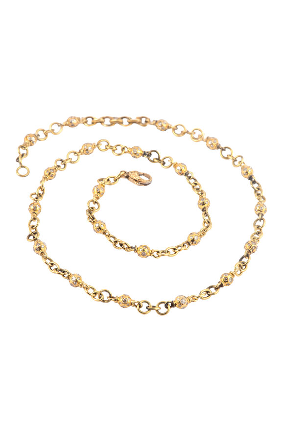 Sylva & Cie 18k Yellow Gold Diamond Bead Chain - view 1