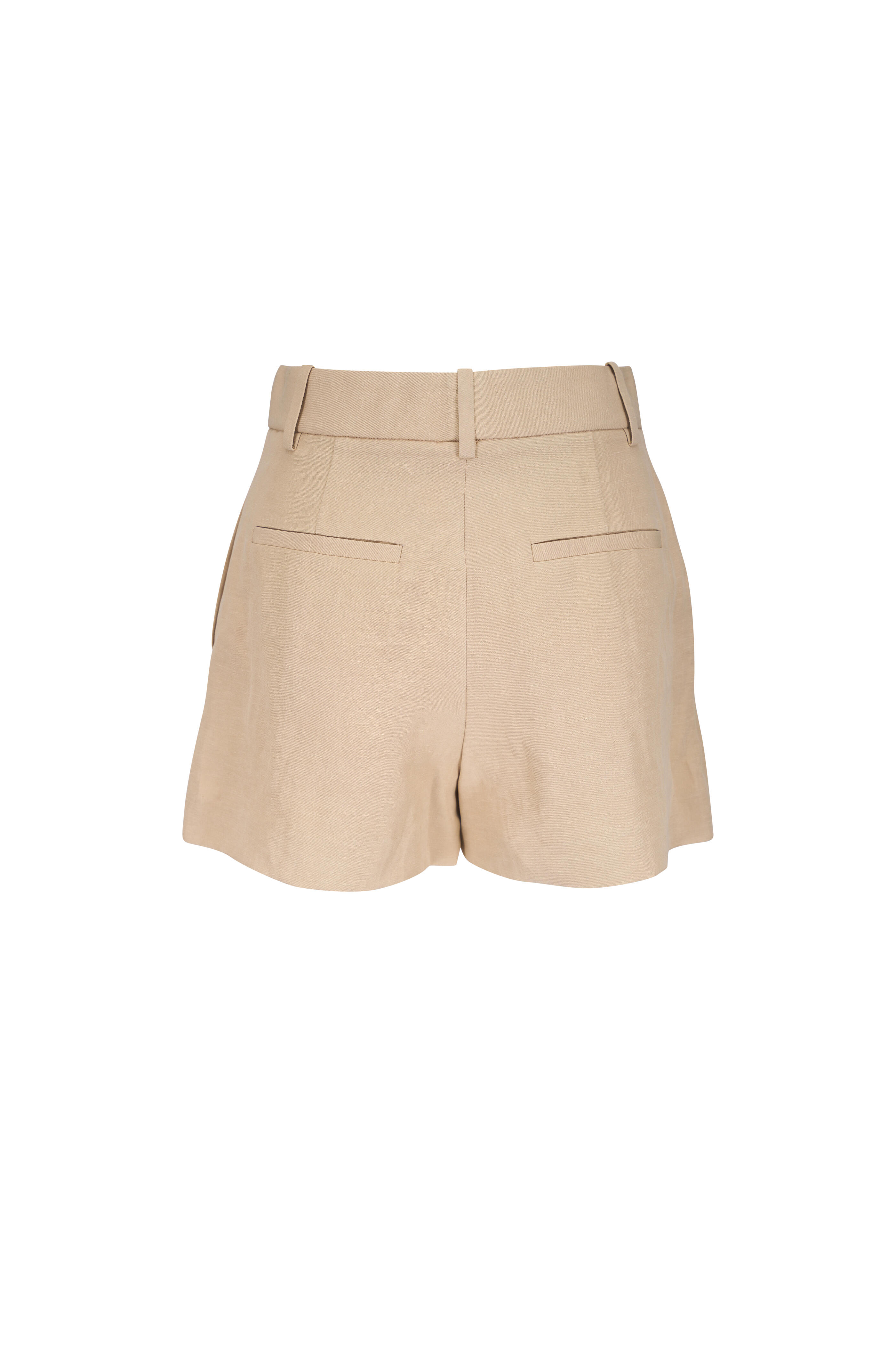 Nili Lotan - Beatrice Khaki Linen & Silk Shorts