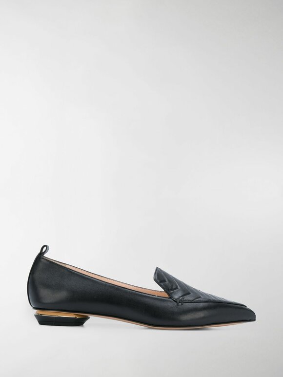 Nicholas Kirkwood - Beya Black Quilted Leather Flat