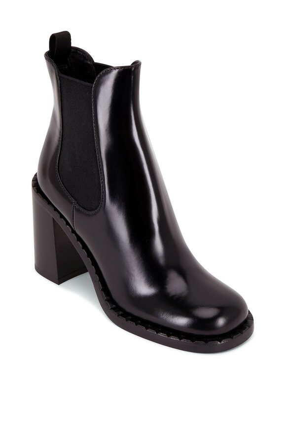 Prada - Black Leather Chunky Heel Boot, 85mm