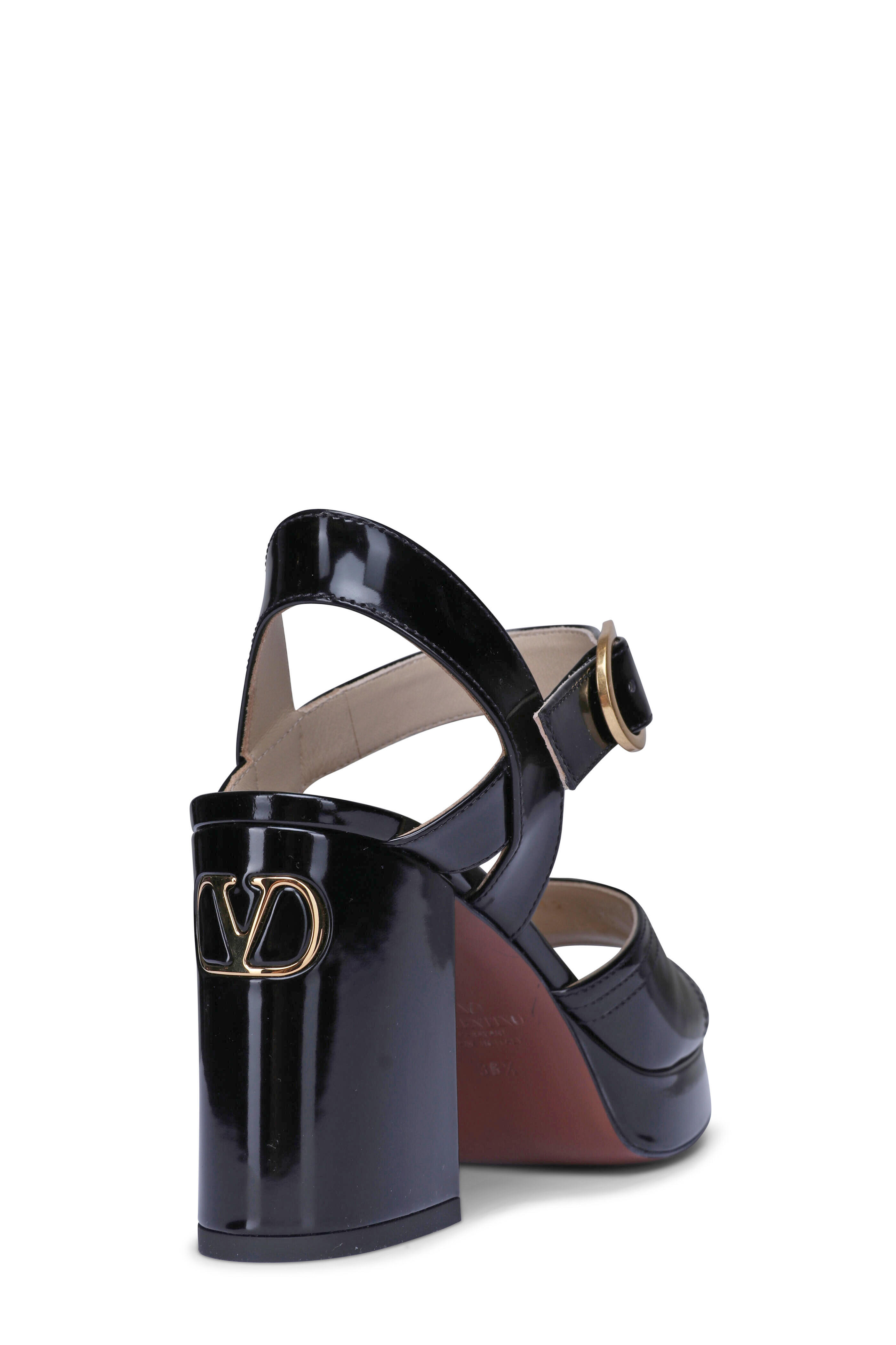 Valentino Garavani - Fawcette Nero Patent Leather Platform Sandal