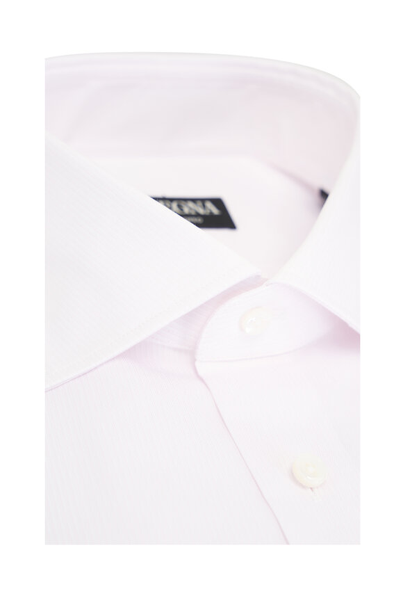 Zegna - Trofeo Solid Pink Cotton Dress Shirt