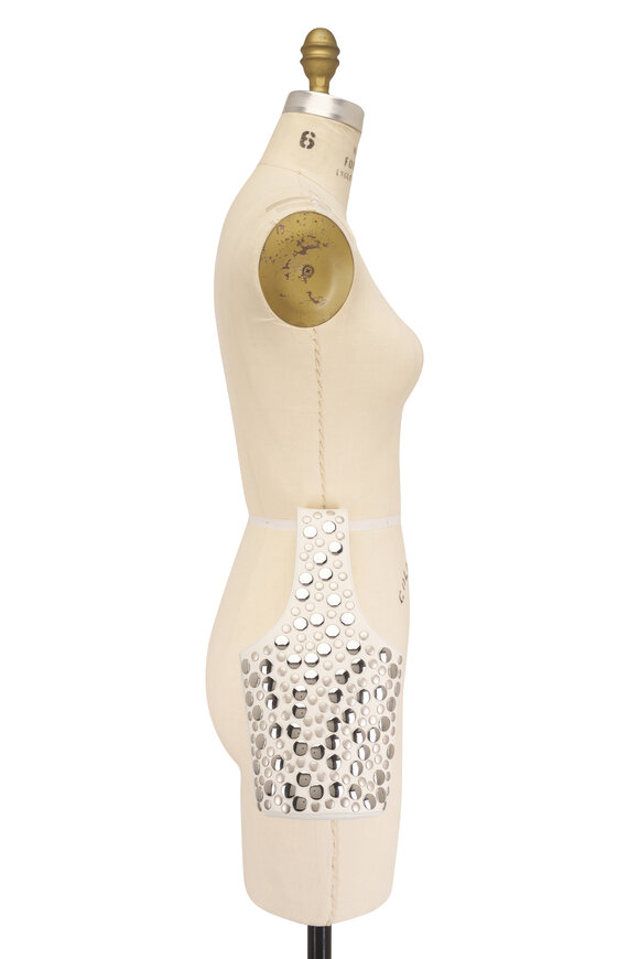 Khaite Small Livia Optic White Leather Stud Bag - view 5