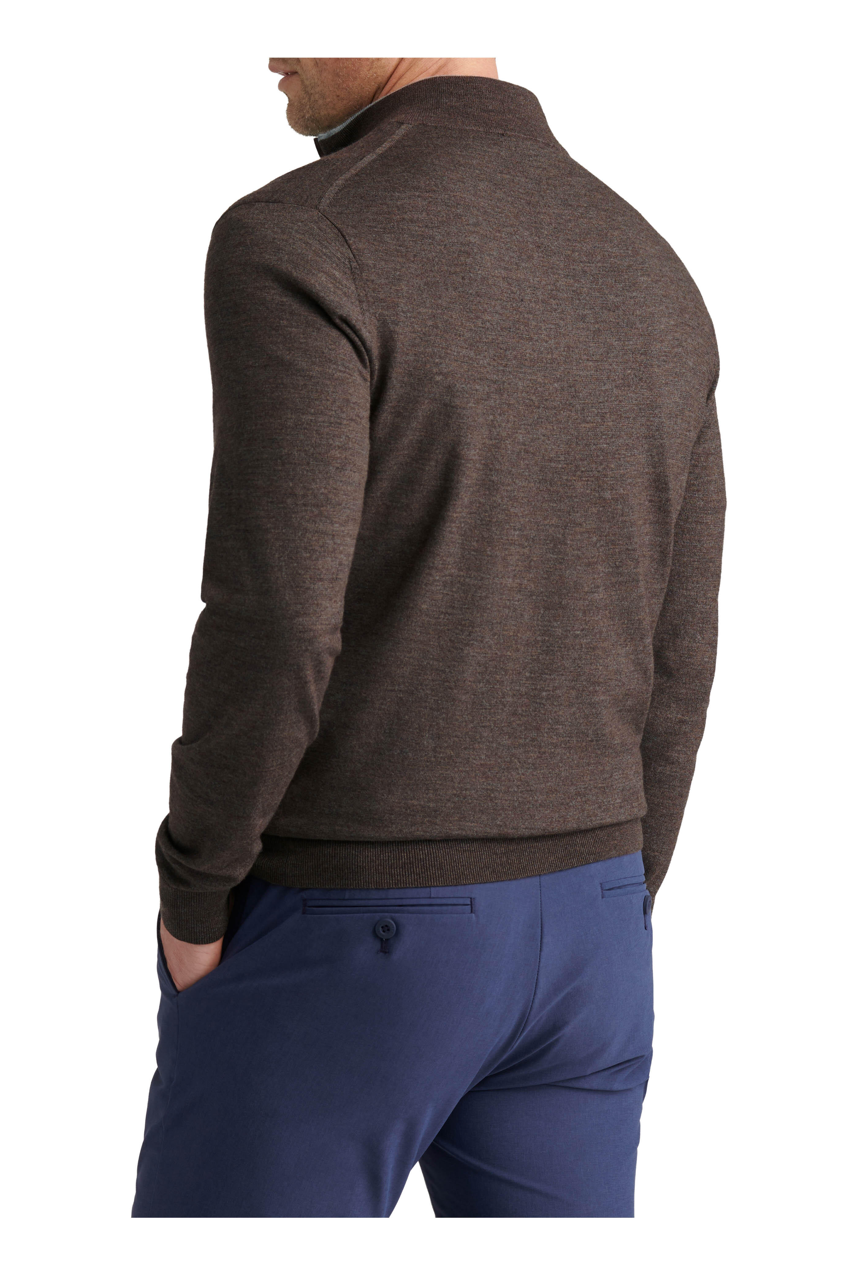 Peter Millar - Excursionist Flex Walnut Quarter Zip Sweater