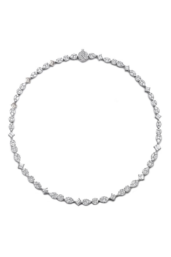 Nam Cho 18k White Gold Diamond Riviera Necklace - view 1