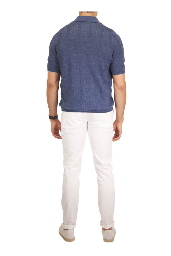 Brunello Cucinelli Off White Flat Front Cotton Chino - view 4