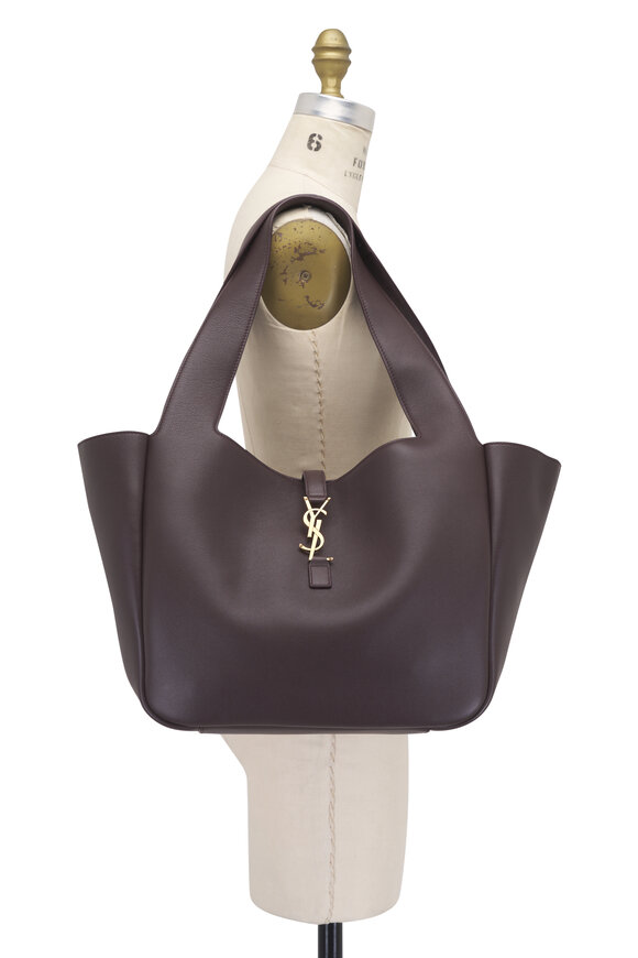 Saint Laurent Le 5 À 7 Bea Raisin Leather East/West Tote - view 8