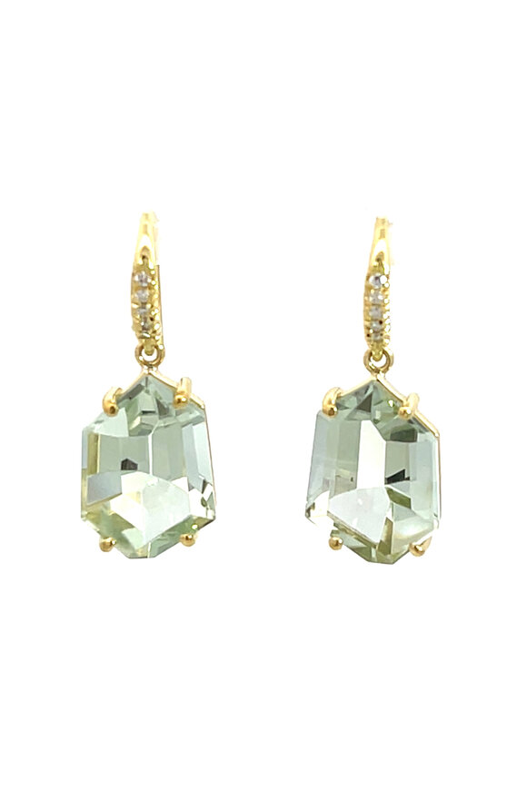 Lauren K 18k Yellow Gold Green Amethyst Joyce Earring - view 1